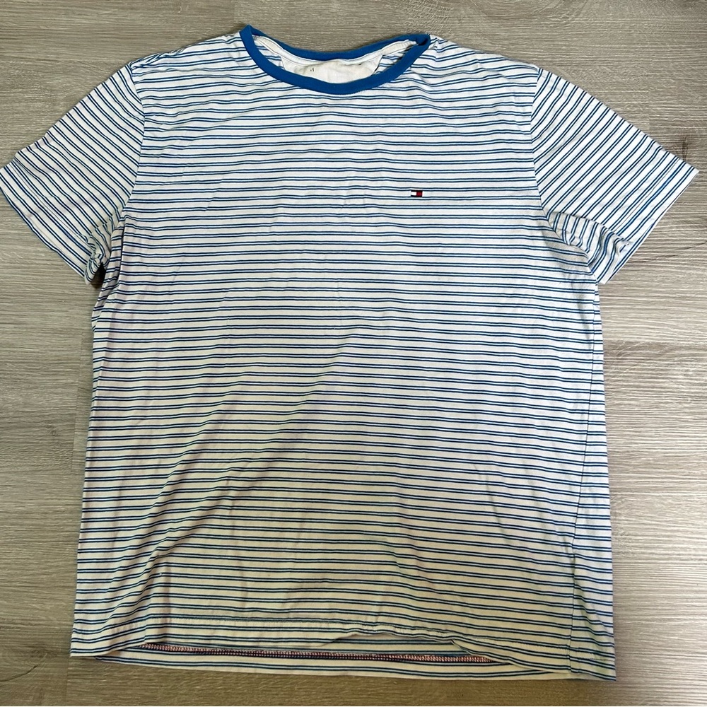 Tommy Hilfiger Shirt Mens Large Striped Short Sleeve Tee